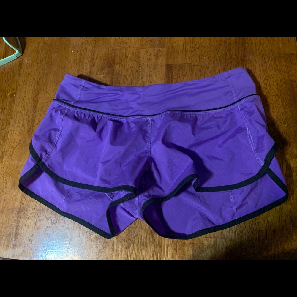 Purple Lululemon speed up shorts